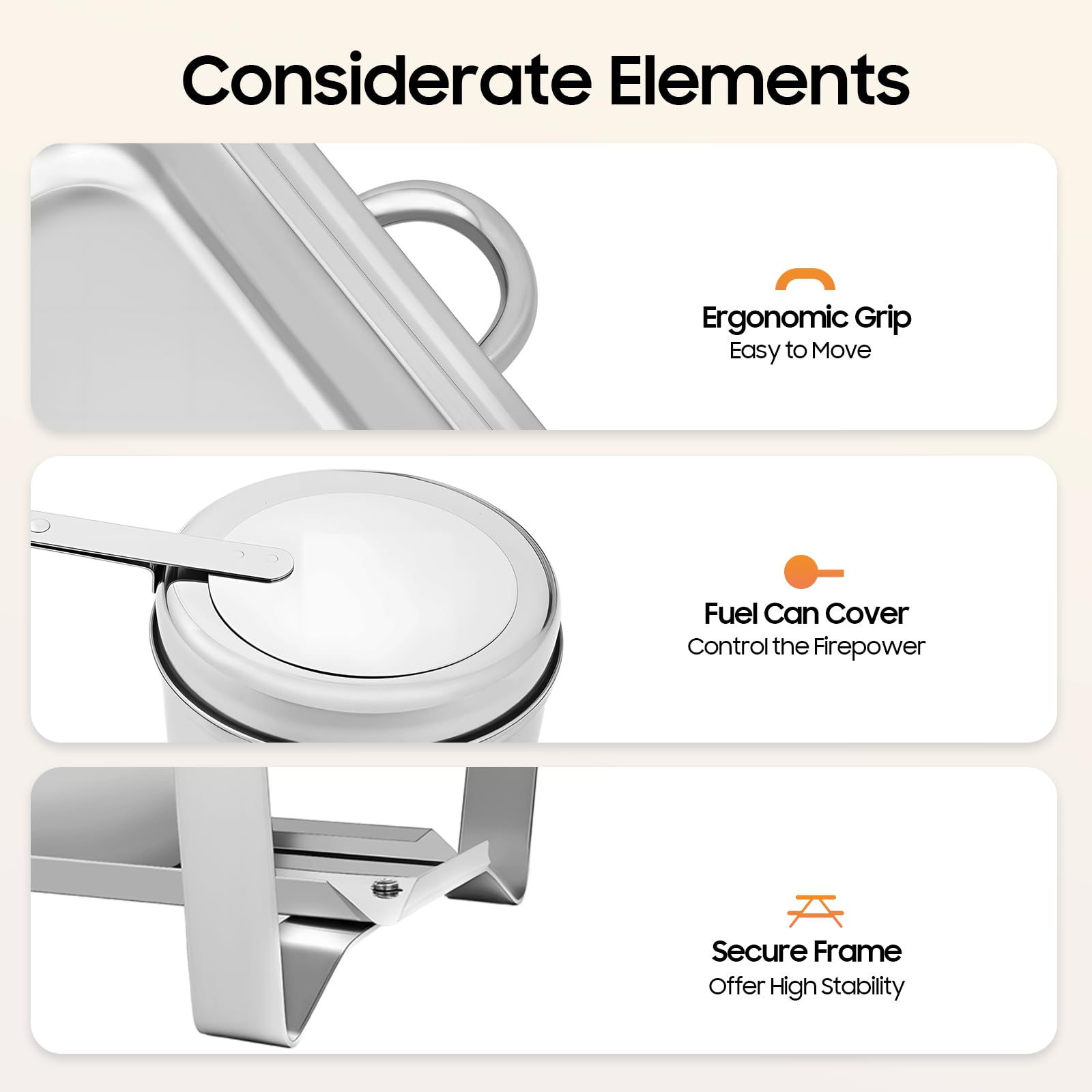 Chafing Dish Buffet Set da 8 l in acciaio inox con 2 scomparti, scaldavivande con bruciatore alcolico, serbatoio termico per catering, hotel ed eventi