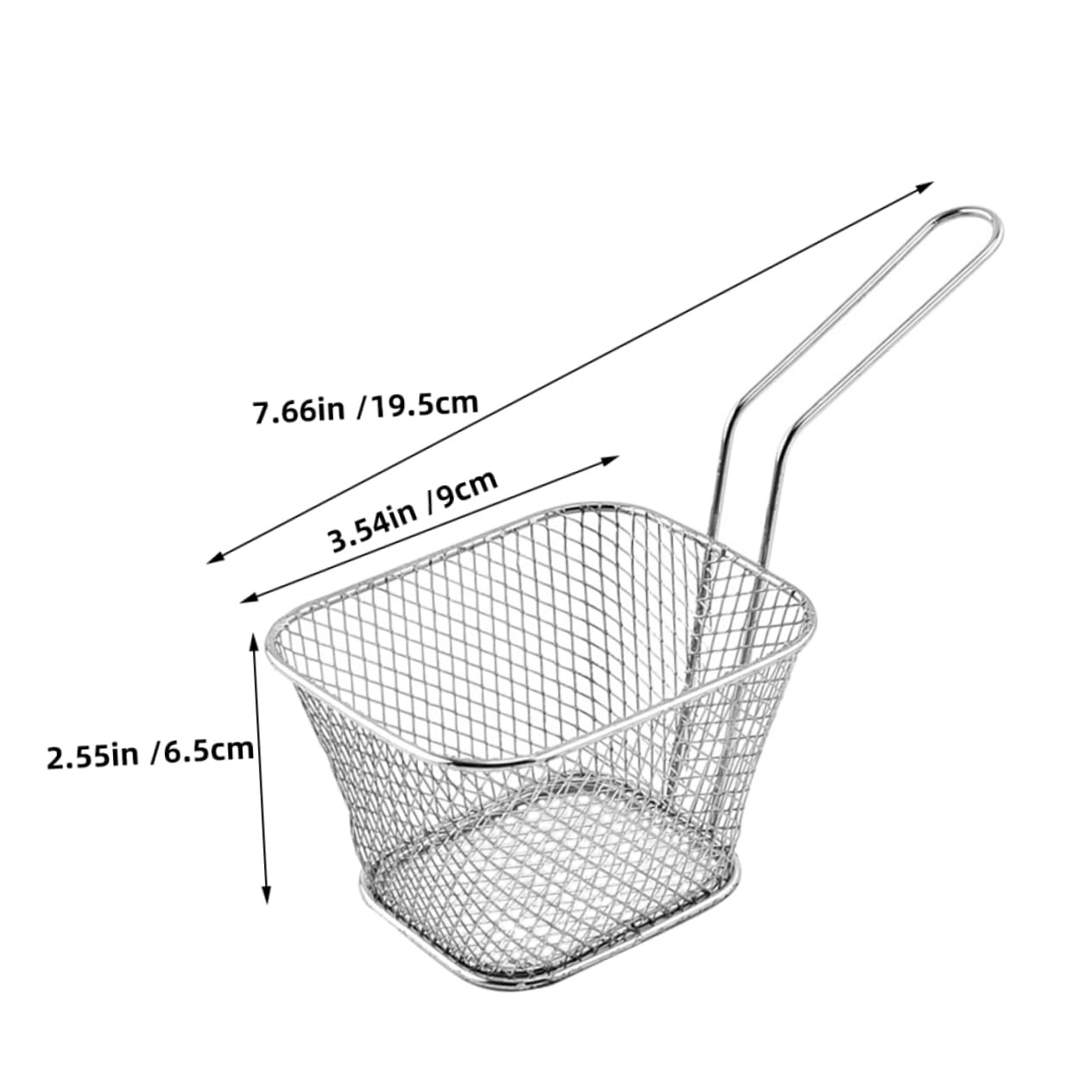 CIYODO 4pcs Stainless Steel Fry Basket with Handle for Fries Chicken Wings Snacks Versatile Cooking Tool for Home Restaurant Bbq and Parties Space Efficient Portable Design