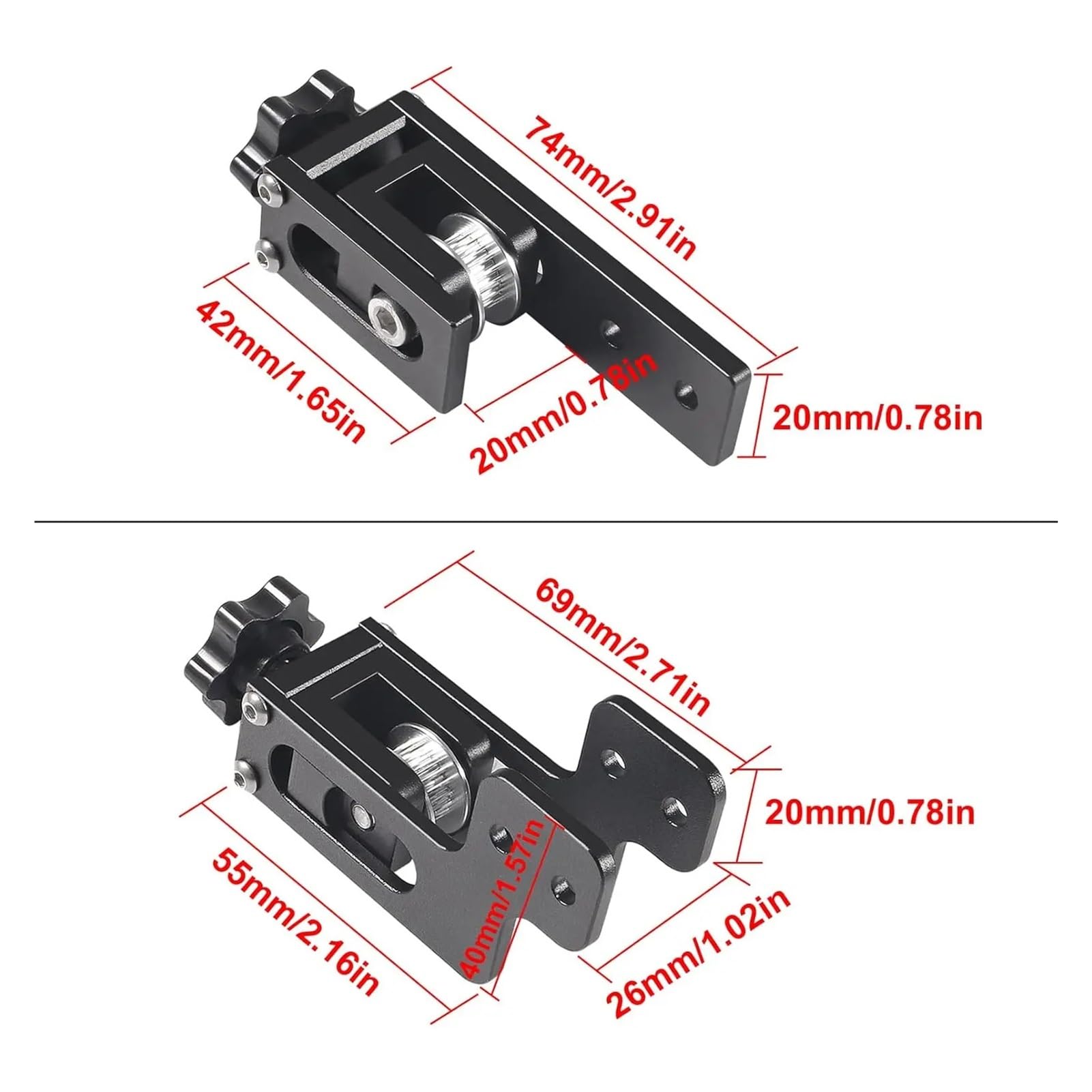 2020/2040 X-axis And Yaxis Tensioners Belt Tensioner Tightener For Ender-3/3S/Pro/V2/CR-10/10S/10S Pro 3D Pinter(X-axis and Y-axis)