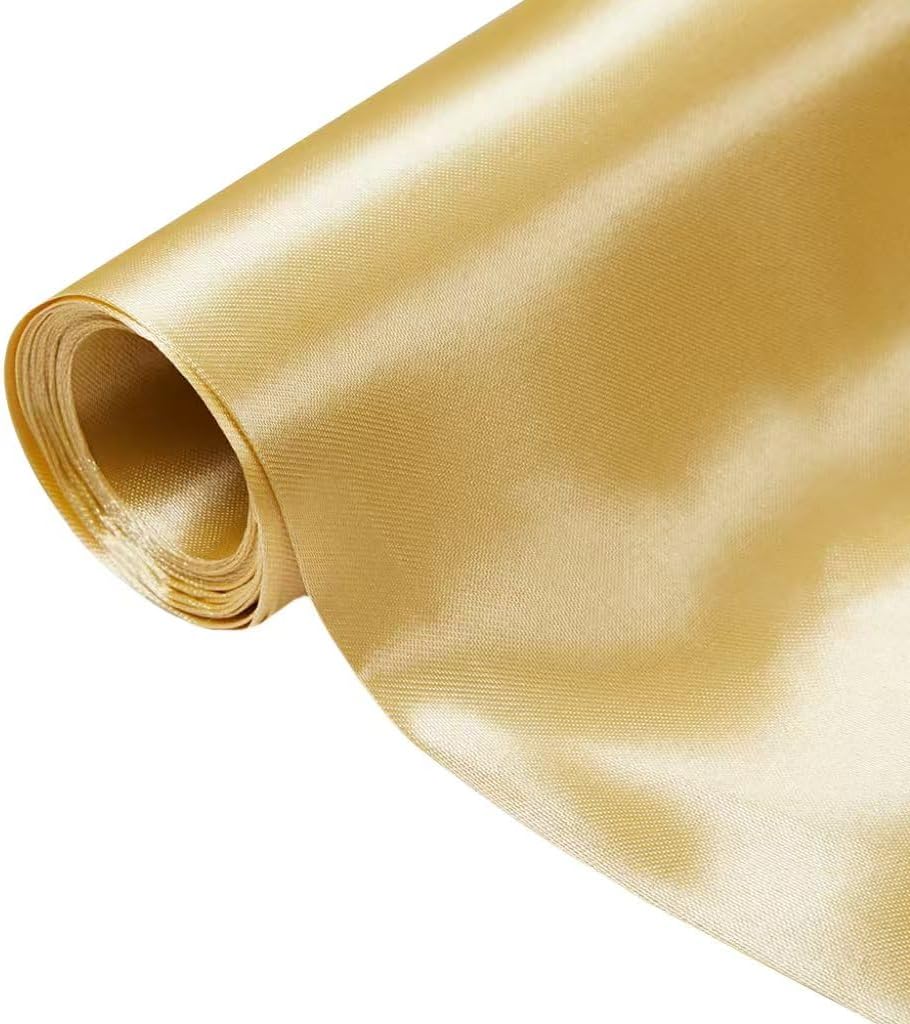 1 Yard 63" Wide Gold Silky Satin Fabric for Wedding,Decoration,Party,Fashion,Apparel,DIY Crafting,Sewing