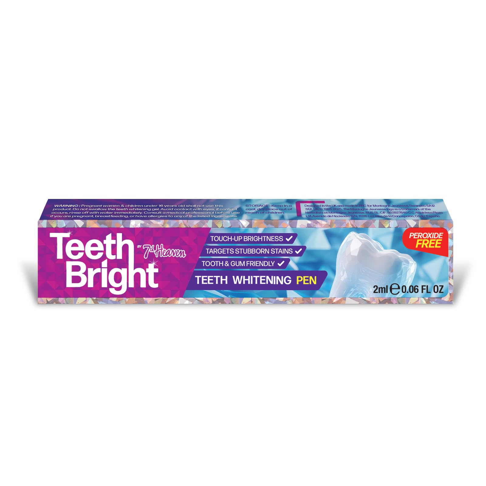 7th Heaven Instant Teeth Whitening Pen, a peroxide-free paint-on film with applicator. Helps remove stains for a brighter smile and white-looking teeth. For adults, at home or on the go. - Kit