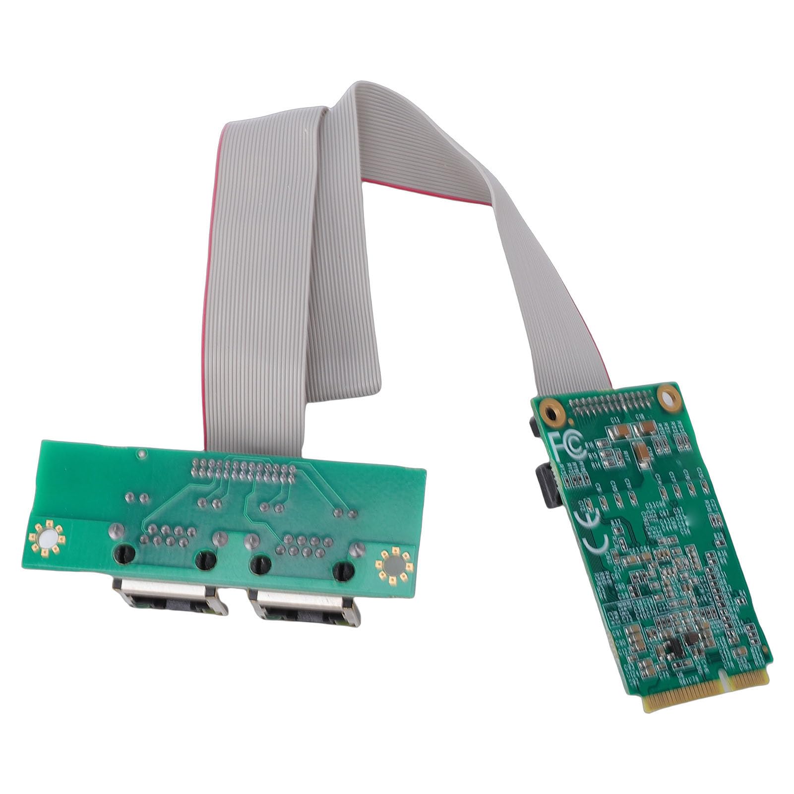 PUSOKEI Podwójny Adapter RJ45 Mini PCIe | Karta Sieciowa Gigabit Ethernet do Przemysłowych Komputerów Stacjonarnych