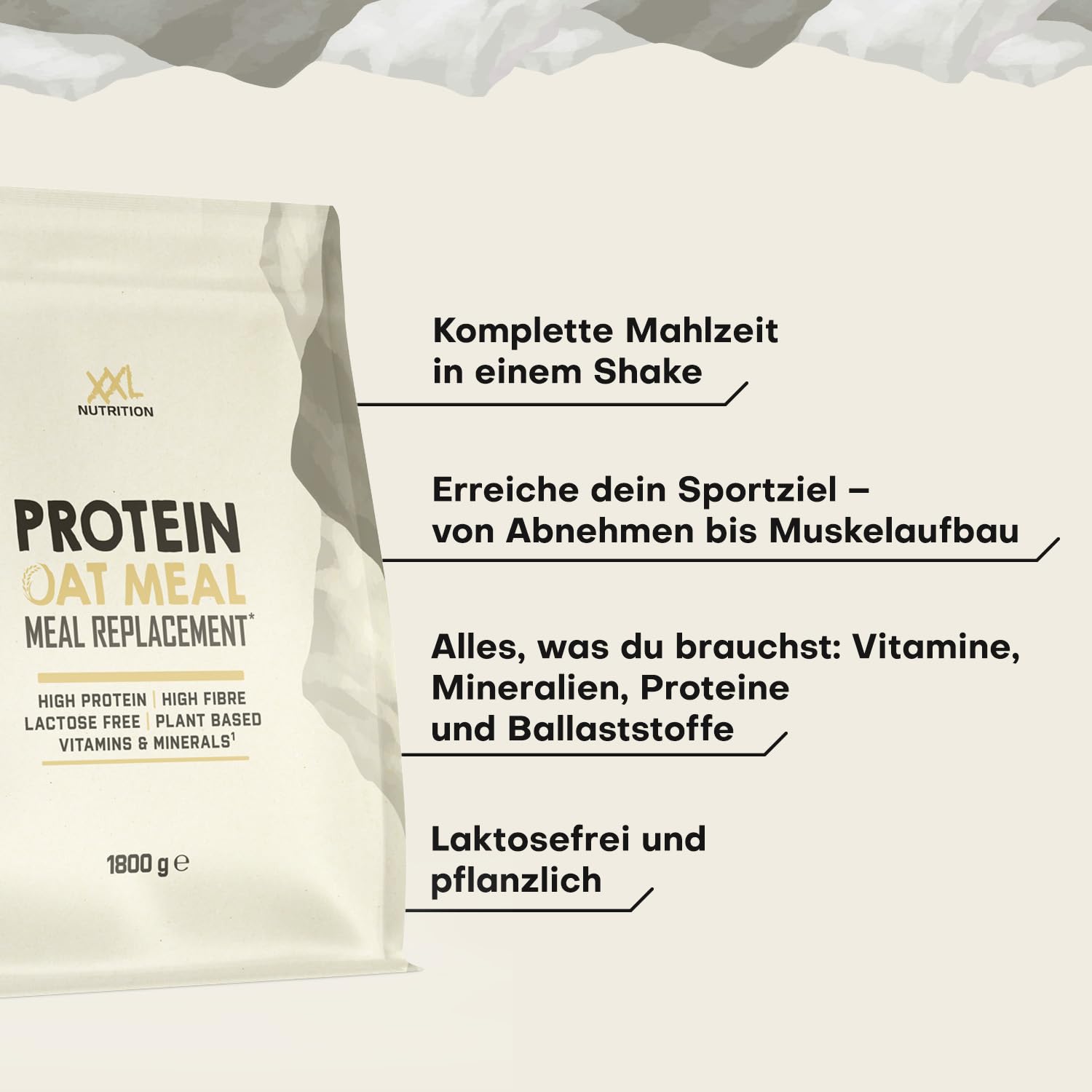 XXL Nutrition - Protein Oat Meal - Haferflocken mit Protein - Vanille - 1800 Gramm