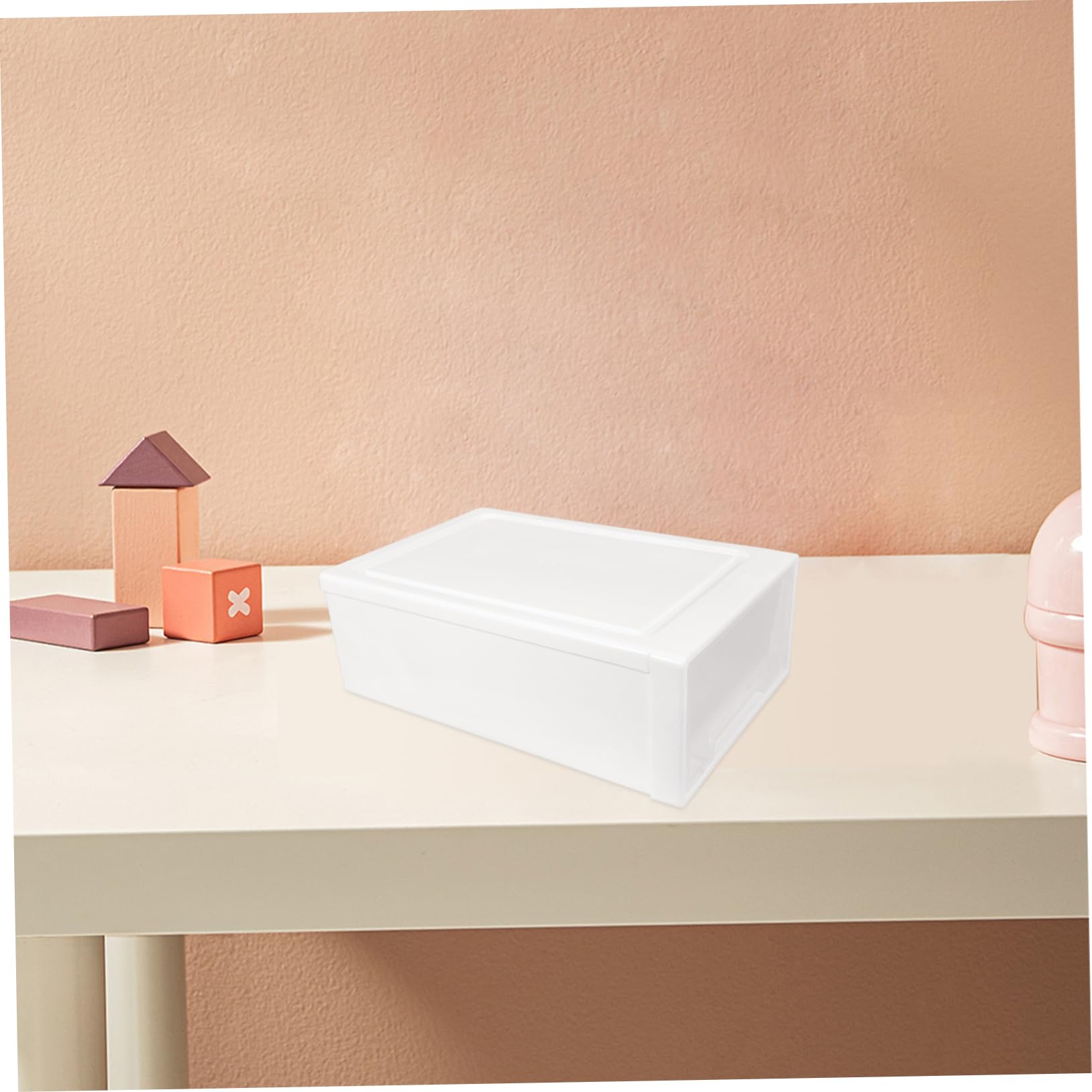 GRIRIW Plastic Drawer Storage Organizer Transparent Stackable Storage Bin for Clothing Quilts and Accessories Versatile Drawer Organizer for Home Bathroom and Study Use