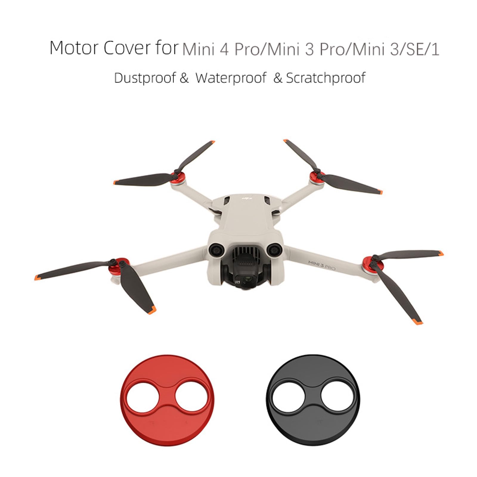 Zestaw 4 nasadek ochronnych silnika do DJI Mini 4 Pro/Mini 3 Pro/Mini 3/SE/1 Wodoodporna osłona silnika ze stopu aluminium odporna na zarysowania, pyłoszczelna (czerwona)