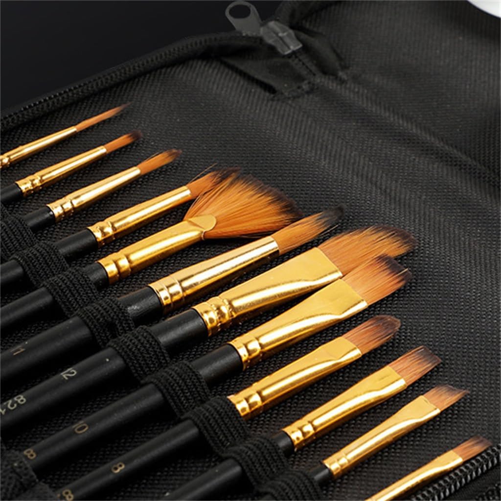 Lot de pinceaux en nylon pour aquarelle, pastel, peinture à l'huile, aquarelle, pastel, peinture artistique