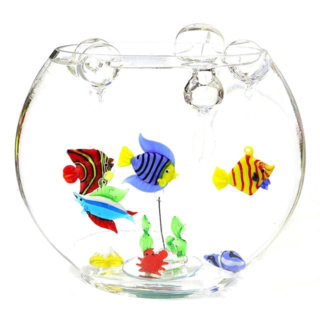 Foto 2 de 6 de MANQILE Mini figuritas de Peces Tropicales con Burbujas de Cristal Flotante de Colores