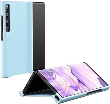 Case for Huawei Mate Xs 2, Slim and Thin Leather Protective Cover, Raised Edges Anti-Scratch Shockproof Drop Protective Case,Blue