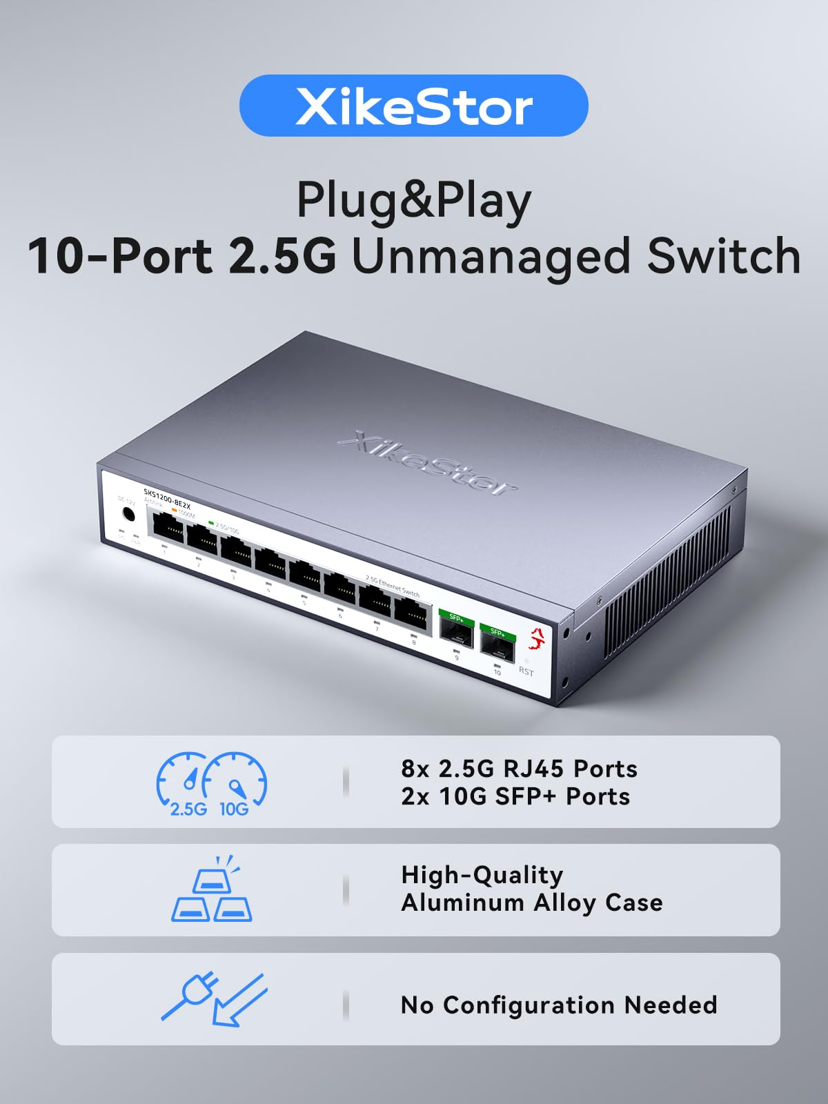 HORACO　10G/2.5G スイッチングハブ Amazon.co.jp: XikeStor 2.5gbps スイッチングハブ 9ポート