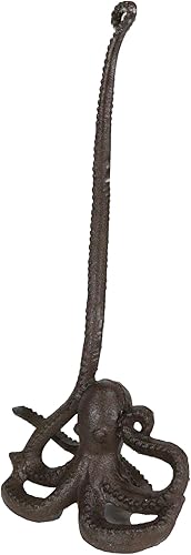 Miniatura 3 de Ebros Gift Soporte náutico de hierro fundido para toallas de papel de cocina de pulpo Kraken de mar profundo, 18 pulgadas de alto, rústico, océano,