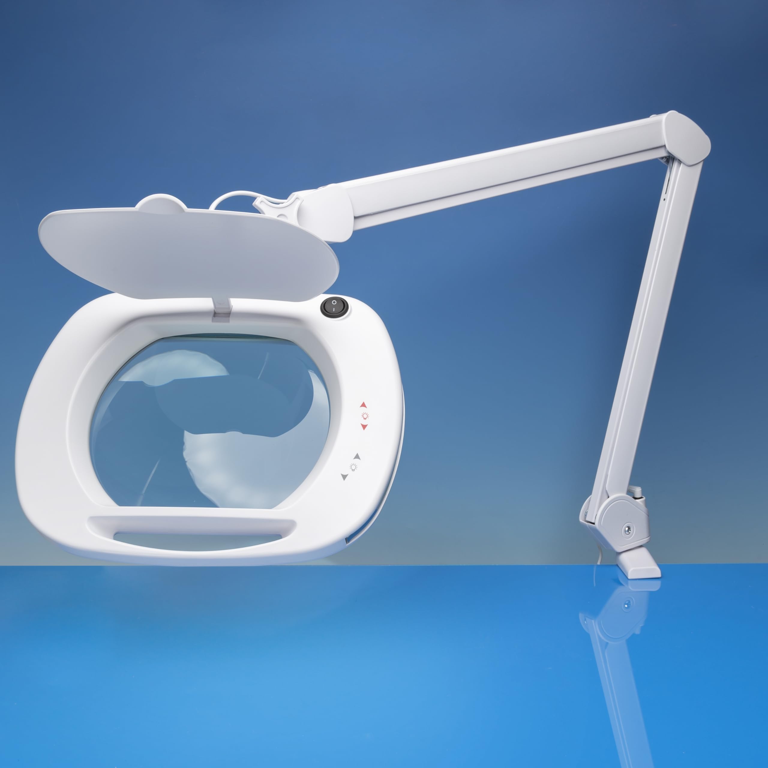 Lightcraft LC9100LED Extra Wide Lens Magnifier Lamp with Dimmer – 180x 150mm Lens, 1.75x Magnification, 60 SMD LEDs - For Hobby, Craft, Electronics, Beauty and More