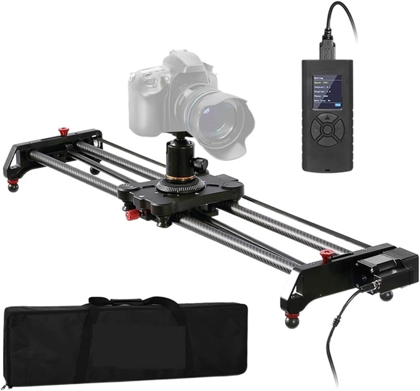 Time Lapse Camera Outdoor 80cm Studio Camera Slider Track Dolly Video Stabilizer Rail Carbon Fiber 120 Degree Panoramic Shooting Auto-Cycle Time-Lapse