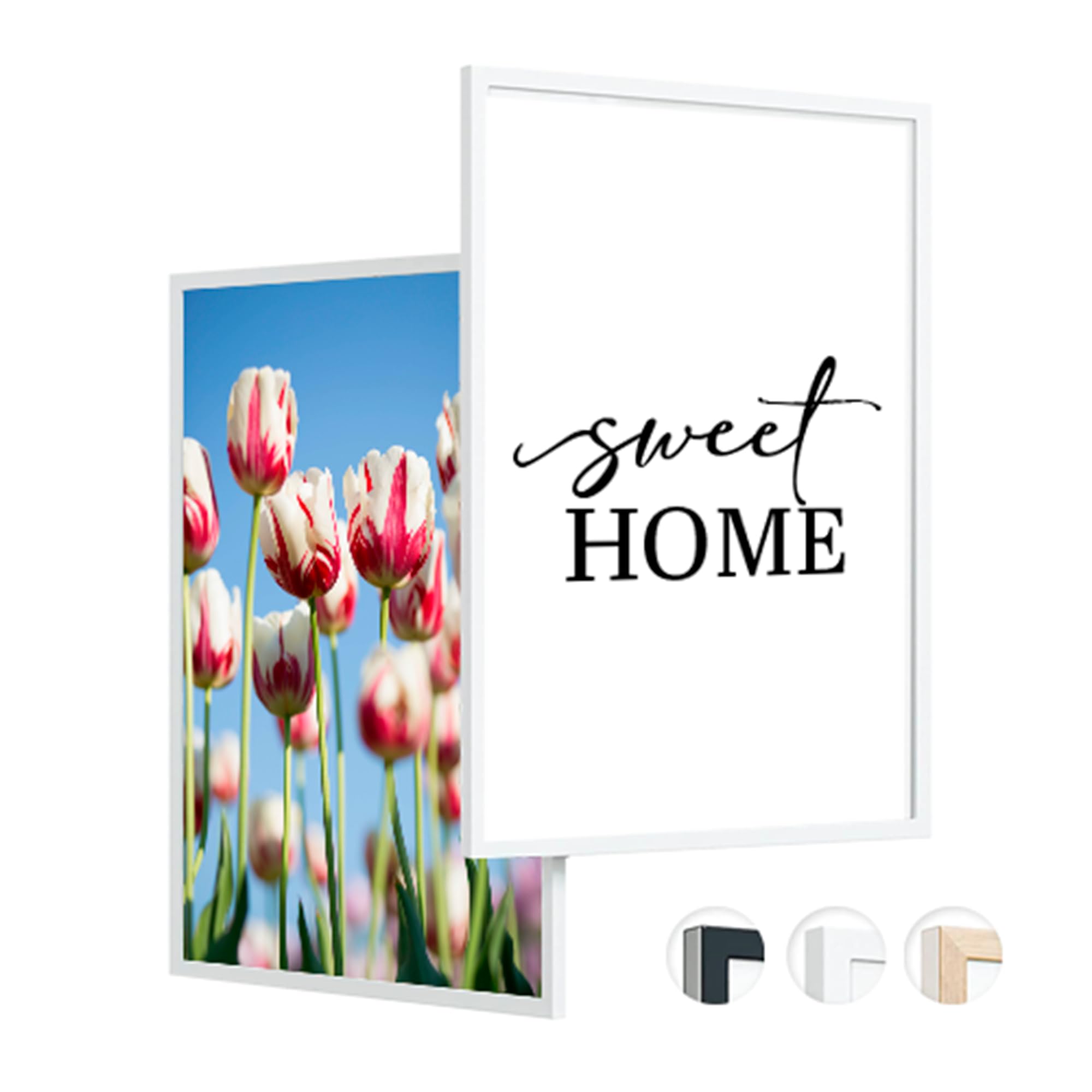 edihome, Cornice A3, (2 unità), 29,7 x 42, Legno, Portafoto, Laminato Acrilico, per Diploma Universitario, da Parete, Poster, Cornici, per Quadri (Bianco, 2 unità)