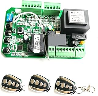 Automatic Gate Opener Gate Motor Controller Circuit Board Electronic Card for Sliding Gate Opener Soft Start Function Pedestrian Mode Single Swing Gate Operator (Color : 3 Remote Control kit, Size :
