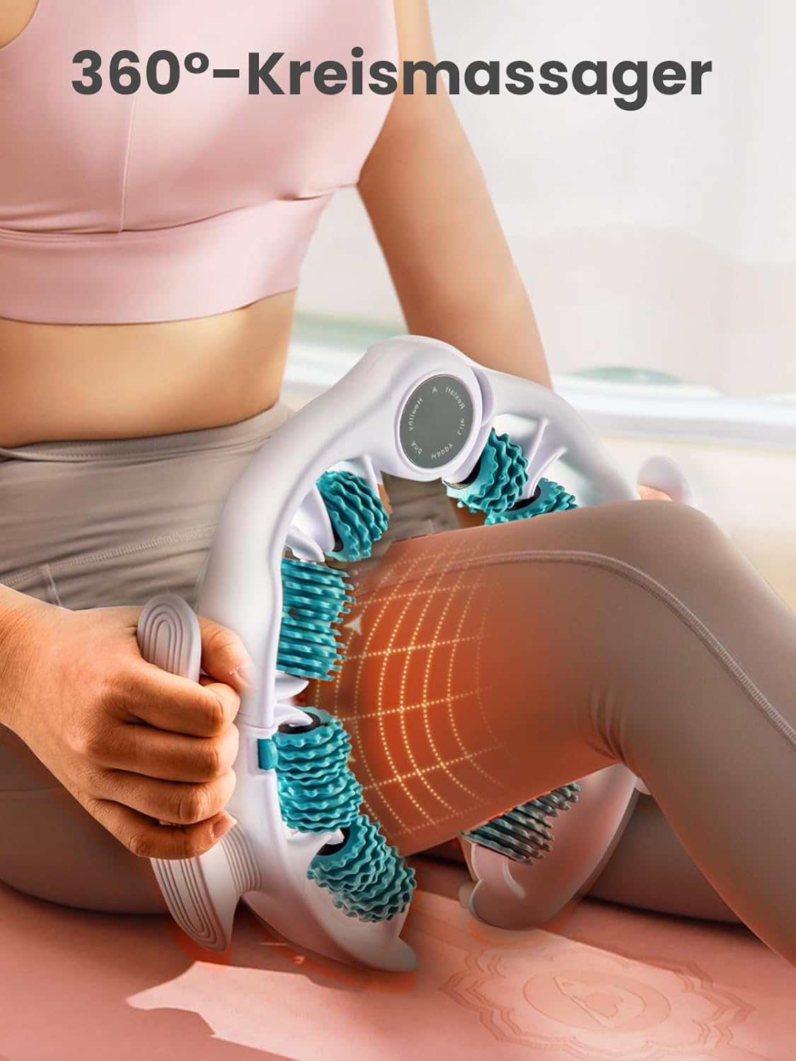 Manuelles Anti-Cellulite Massagegerät mit Abnehmbare Massageköpfe, Faszienrolle Bein Massageger für Oberschenkel Celulitis, Massage-Roller für Oberschenkel, Gesäß, Armen, Bauch Hautstraffung