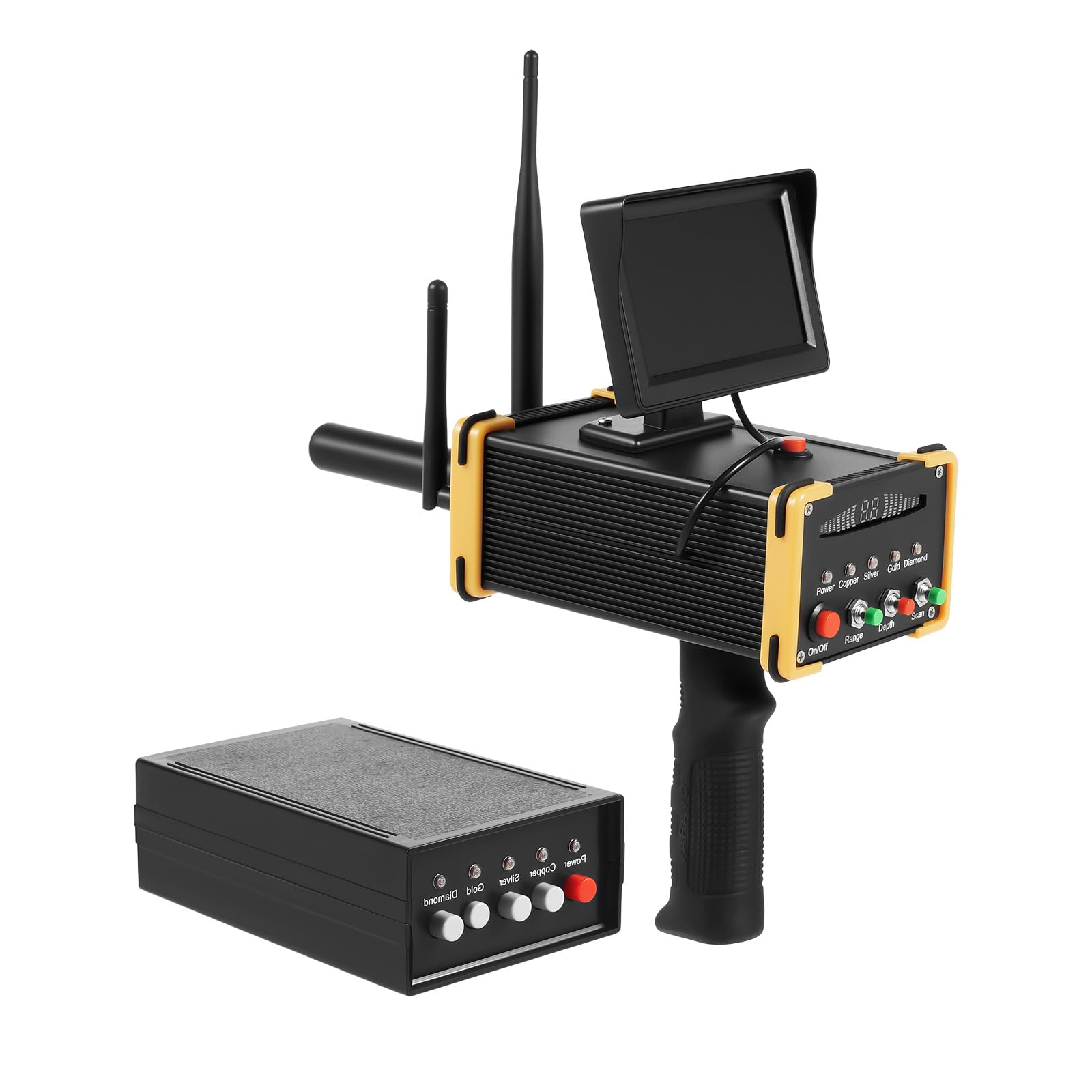 Detektor metalu, ręczny detektor metalu z wyświetlaczem LCD, wykrywacz złota, głębokość wykrywania 16 m, zakres wyszukiwania 99 m, do złota, srebra, miedzi, kamieni szlachetnych, diamentów