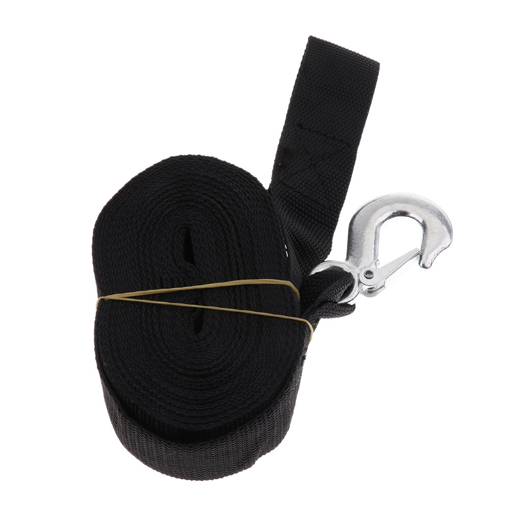 Sharplace - Cinghia in nylon di ricambio per rimorchio, verricello per barca, da 7 m, con gancio resistente