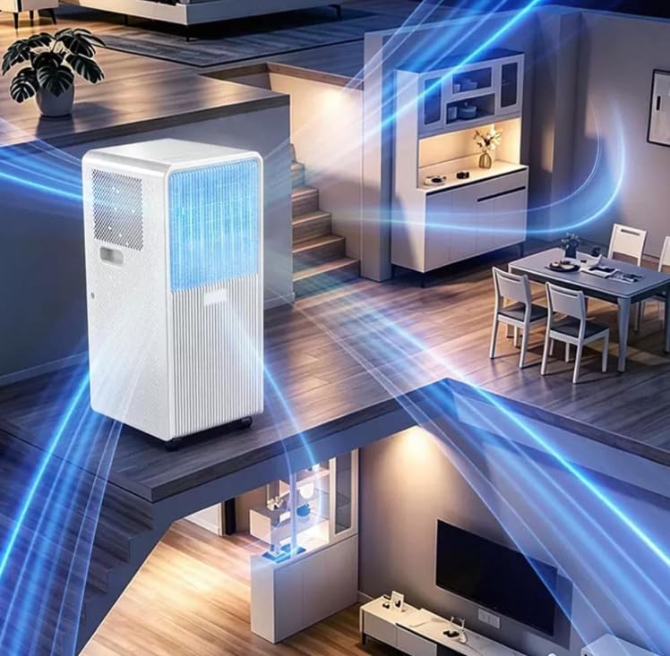 Aire acondicionado portátil de 16000 BTU para habitaciones grandes de hasta 750 pies cuadrados, unidad de CA inteligente 5 en 1, enfriamiento rápido y deshumidificador