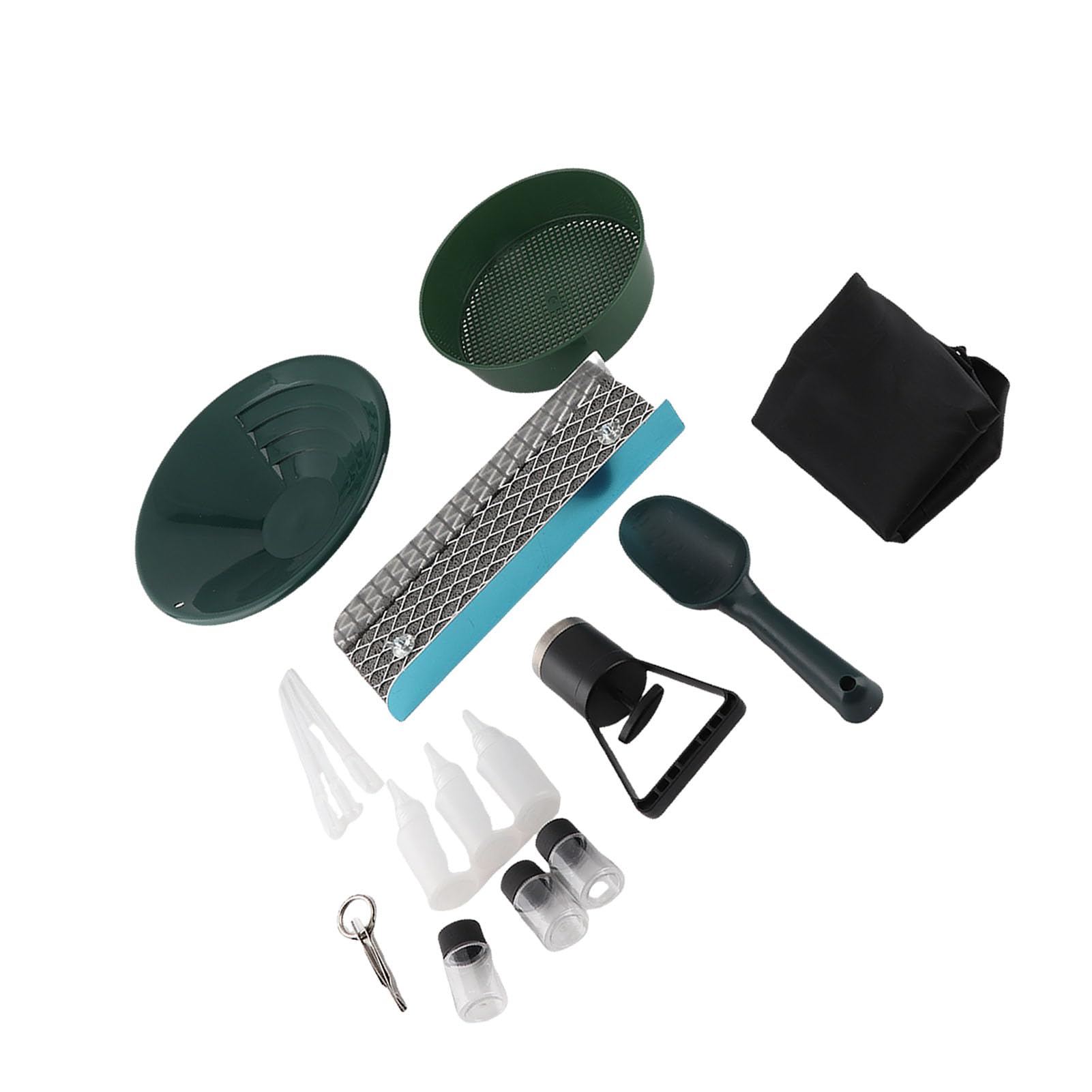 Fafeicy Portable Gold Panning Kit, 12in Aluminum Sluice Box with Backpack for Gold Prospecting Sieve Classifier Screens Mining Equipment