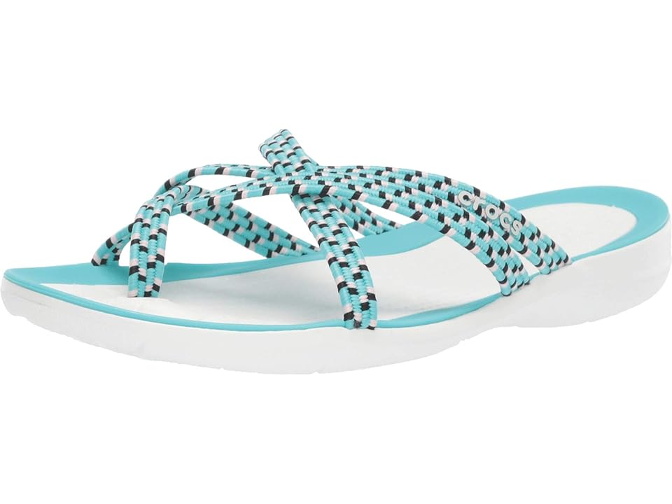 

Crocs Swiftwater Braided Web Flip (Pool/White) Women's Sandals, Green