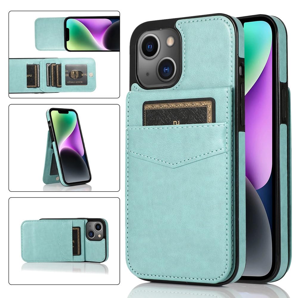 Funda de Cuero con función Atril para iPhone 13, 12, Mini, 15, 14, 11 Pro MAX, X, XR, XS, 7, 8 Plus, con Tarjetero, Color Verde, para iPhone 11Pro MAX