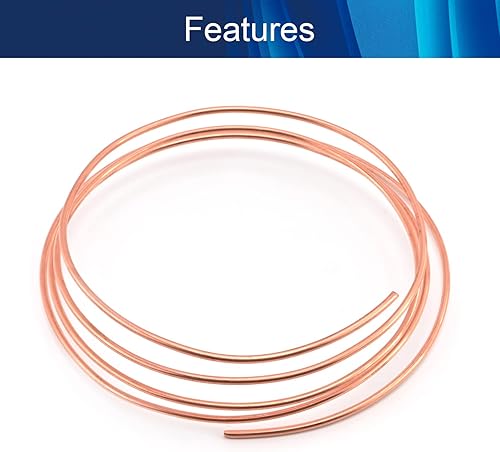 Miniatura 2 de Aicosineg 0.12"x0.02"x6.56Ft (ODxTxL) Tubería de refrigeración de latón Tubo de metal suave para refrigerador congelador aire acondicionado equipo