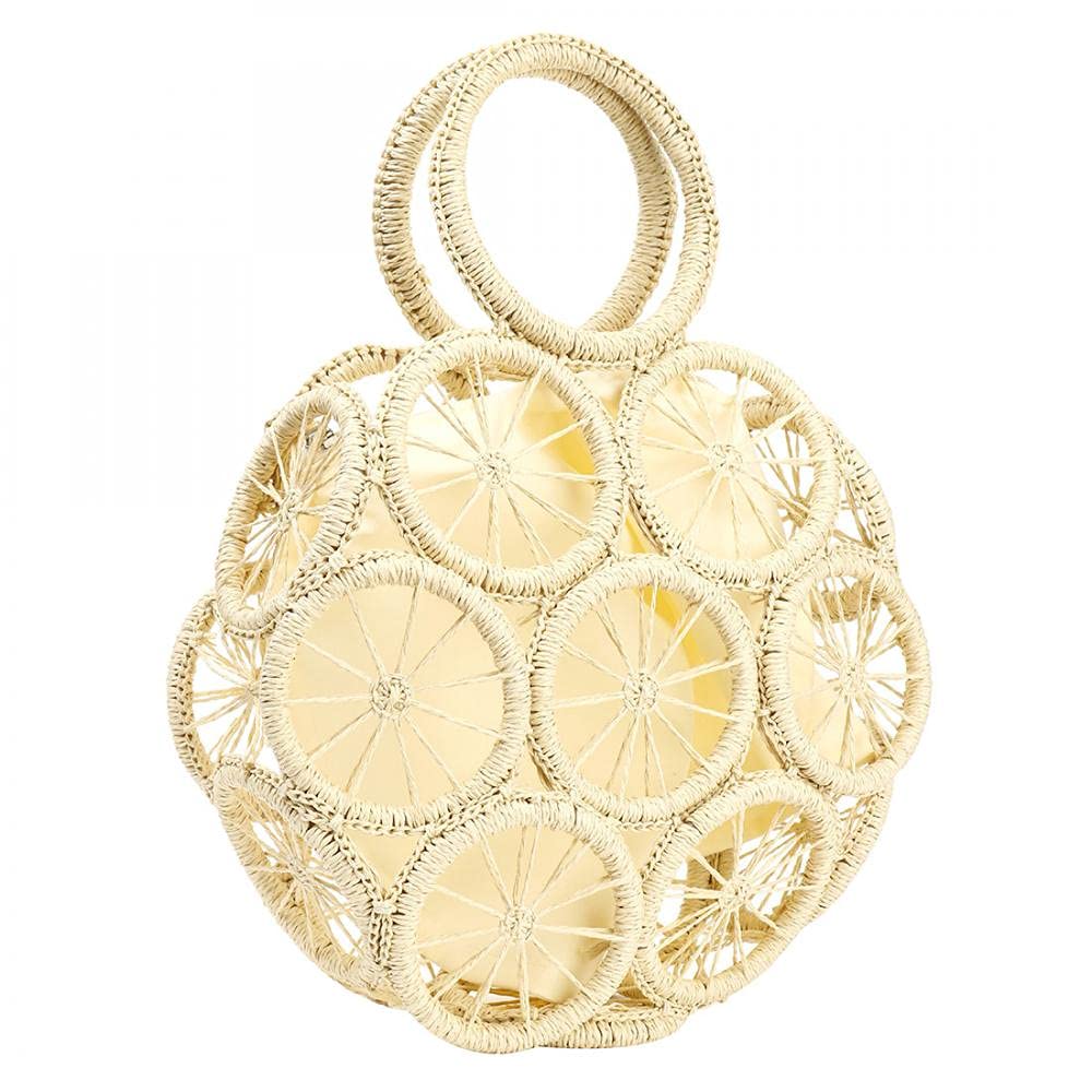 Womens Large Straw Beach Tote Hobo Summer Bag - Handwoven Straw Handbag