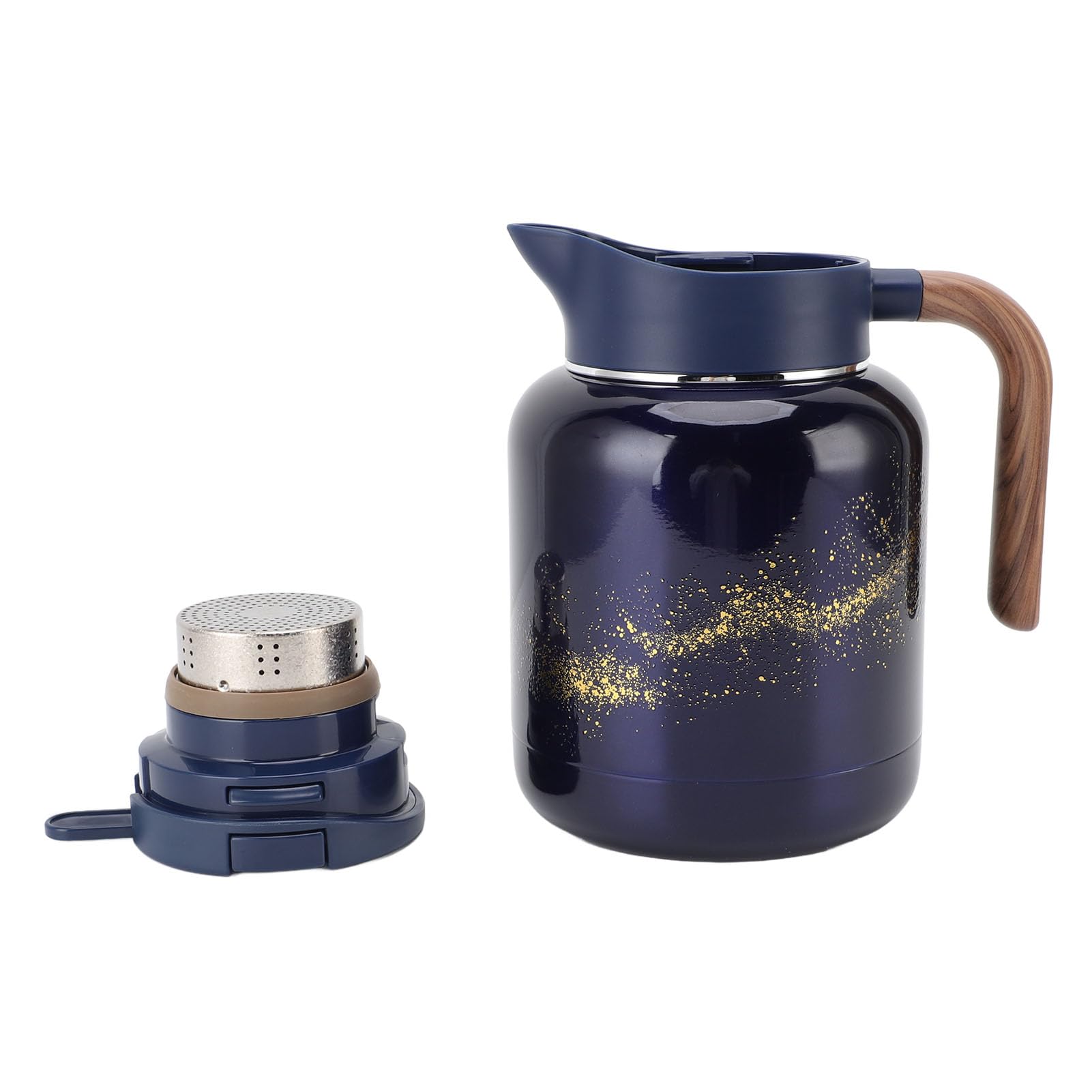 Jarra Térmica para Café, 1300ml Acero Inoxidable Ti Aleación Tetera Aislada con Pantalla Digital para Bebidas Frías y Calientes