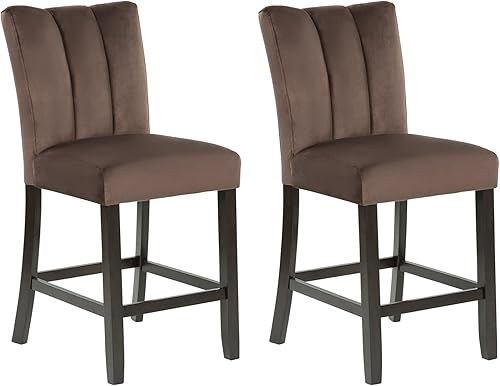 Miniatura 21 de Signature Design by Ashley Centiar - Taburete de bar moderno de altura de mostrador de 24 pulgadas, diseño cubo, 2 unidades, color negro