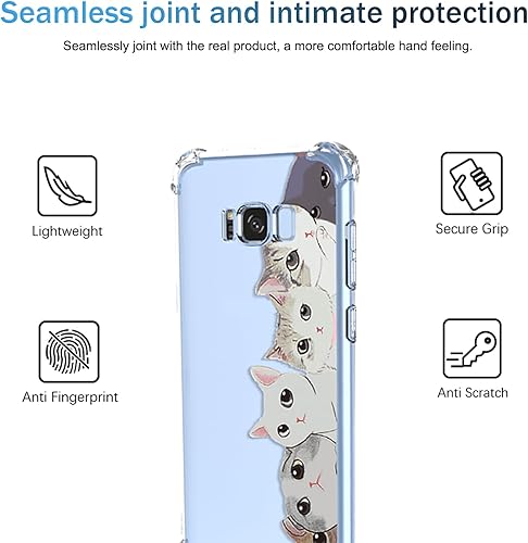 Miniatura 3 de OEURVQO Funda para Galaxy S8 Plus Samsung S8 Plus transparente lindo degradado, colorido, delgado, suave, TPU a prueba de golpes, antiarañazos,