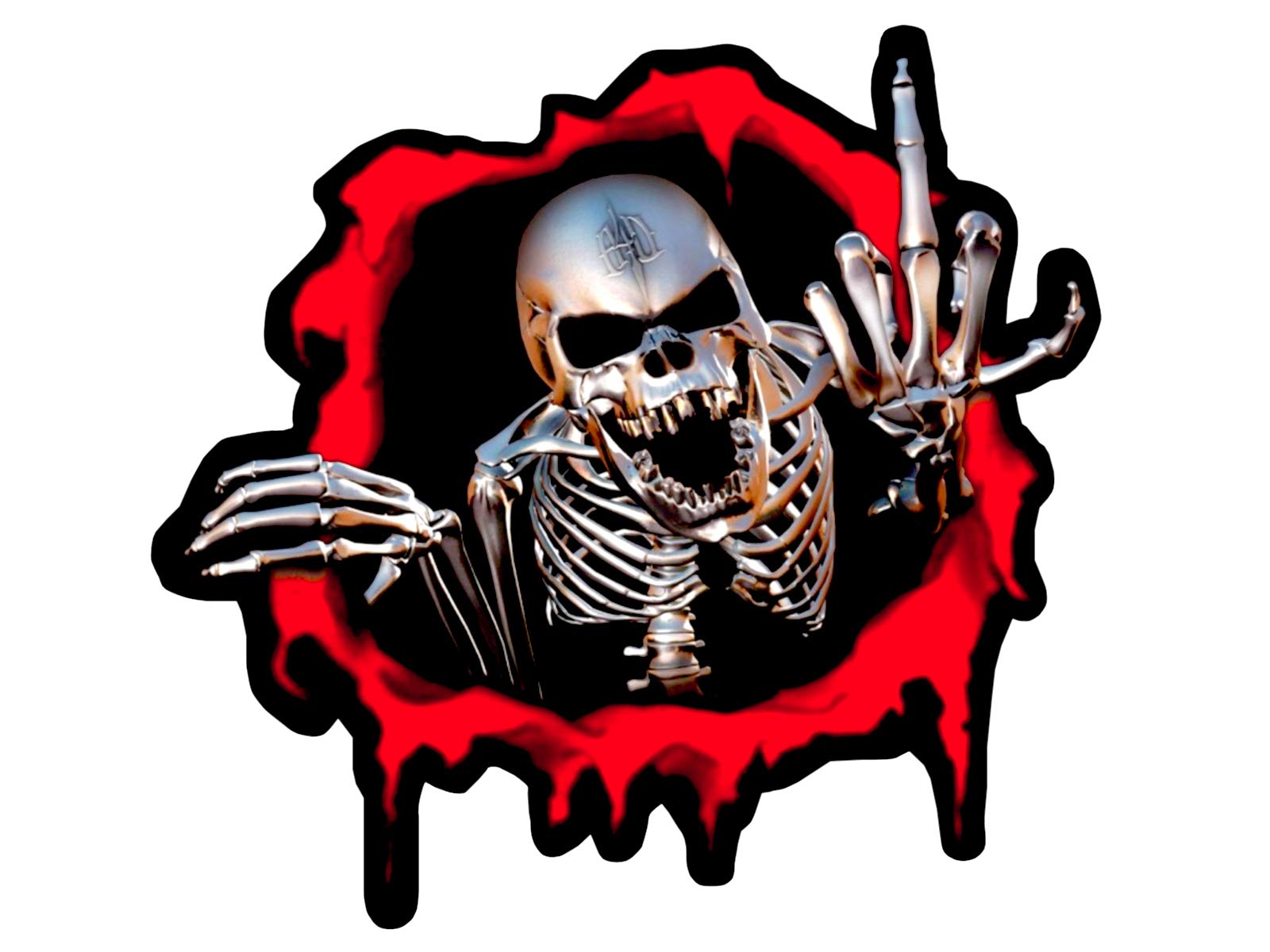 Amazon.co.jp: Mercury 激ヤバ 中指 指立て スカル ステッカー ドクロ