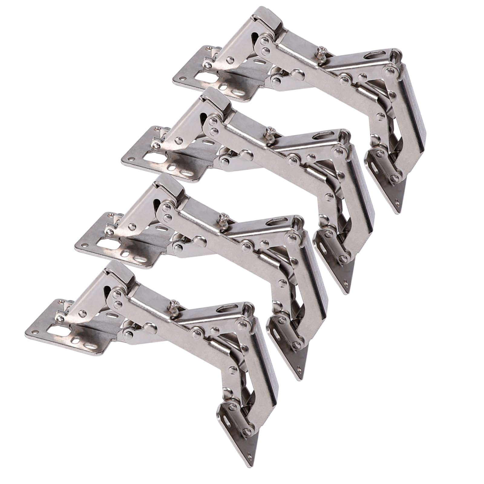 2pcs 170 Degree Soft Close Hinge,Hydraulic Frameless Cabinet Doors Hinges,Adjustable Mounting Hinges for Cabinet,Cupboards, Wardrobe, No Slot Required - Easy Installation (silver-4pcs)