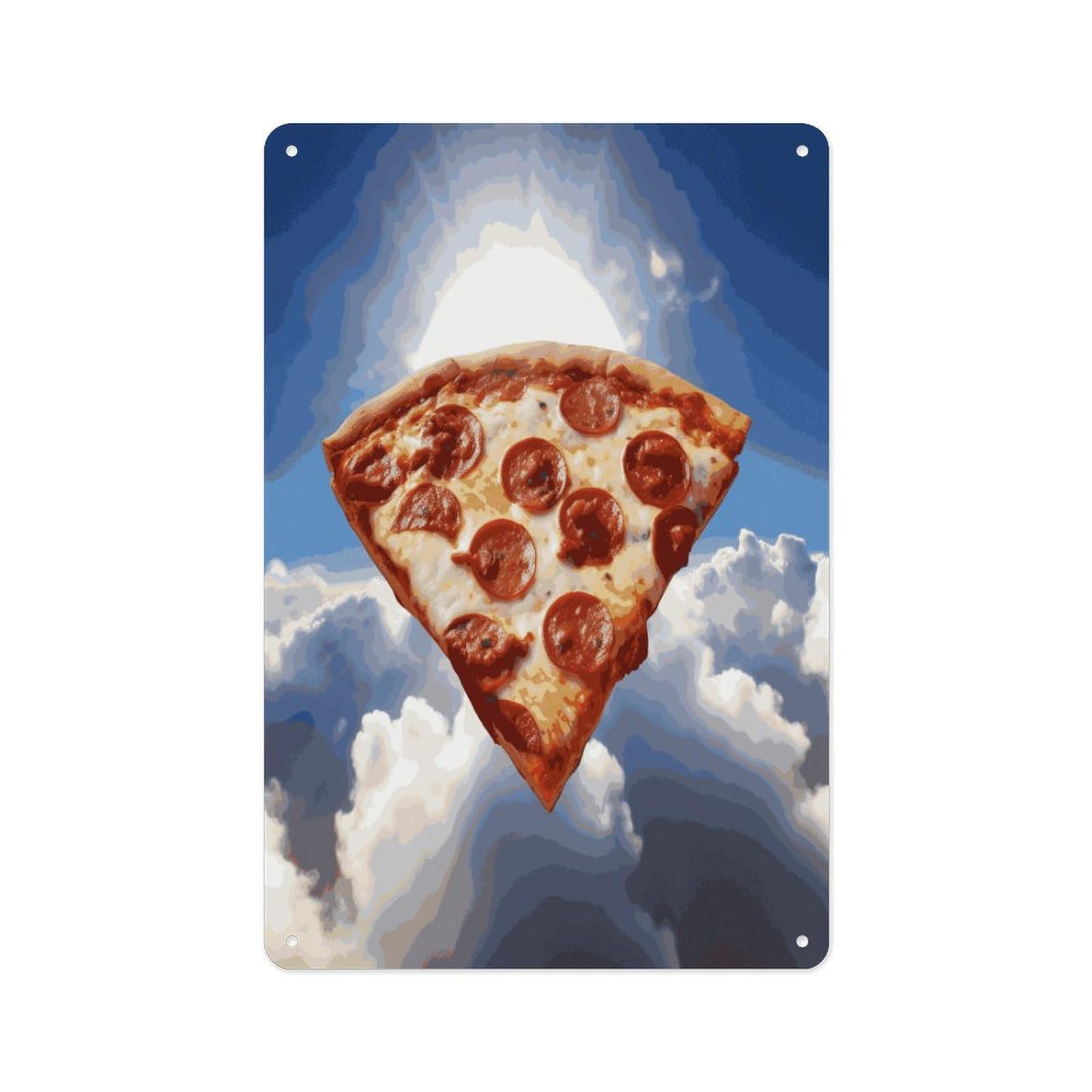 Fekiloot Style Pizza In The Sky Wall Decor Metal Signs Tin Signs Poster