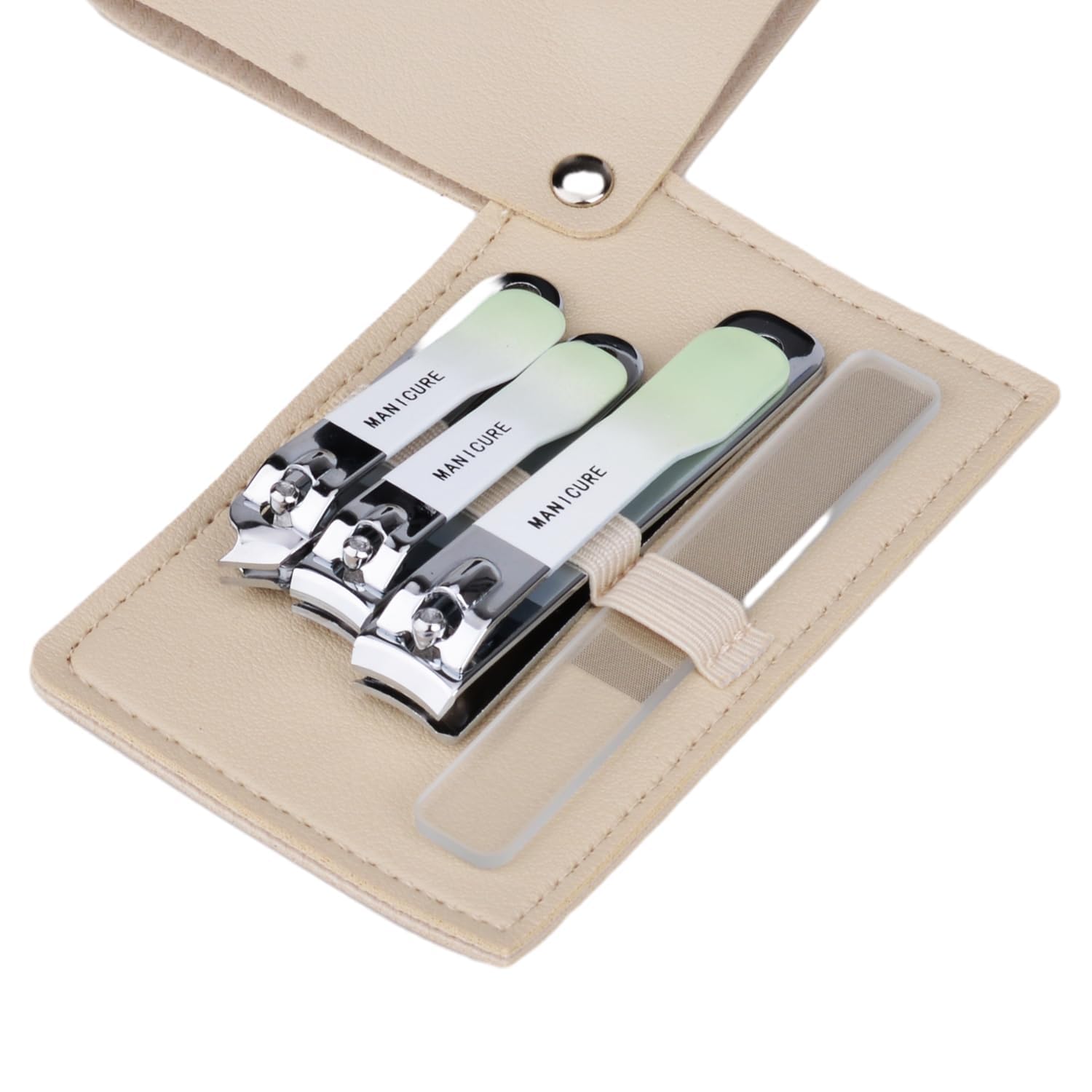 KASTWAVE Nail Clipper Kit-Fingernail Toenail Clippers and Nano Glass Nail Buffer File,Women Men Grooming Nail Tools Kit with Leather Bag and Plastic Nail Tool Box(Green)