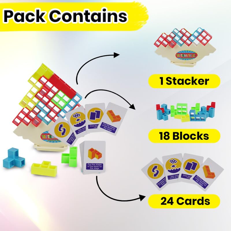 Asian Portable Plastic Keep Balance Tetra Tower for Kids Pack of 1 (Multicolor) - Image 8 thumbnail