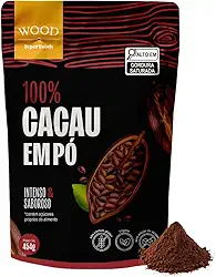 Cacau Em Pó Alcalino Natural 100% Cacau 454g - Wood Superfoods