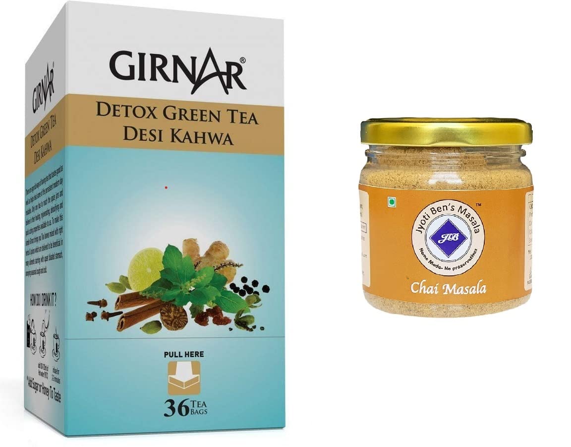 Girnar Detox Green Tea (36 Tea Bags) + Jyoti Bens Chai Masala - 380 Gm (B0BXSZW8TB) Amazon Price History, Amazon Price Tracker