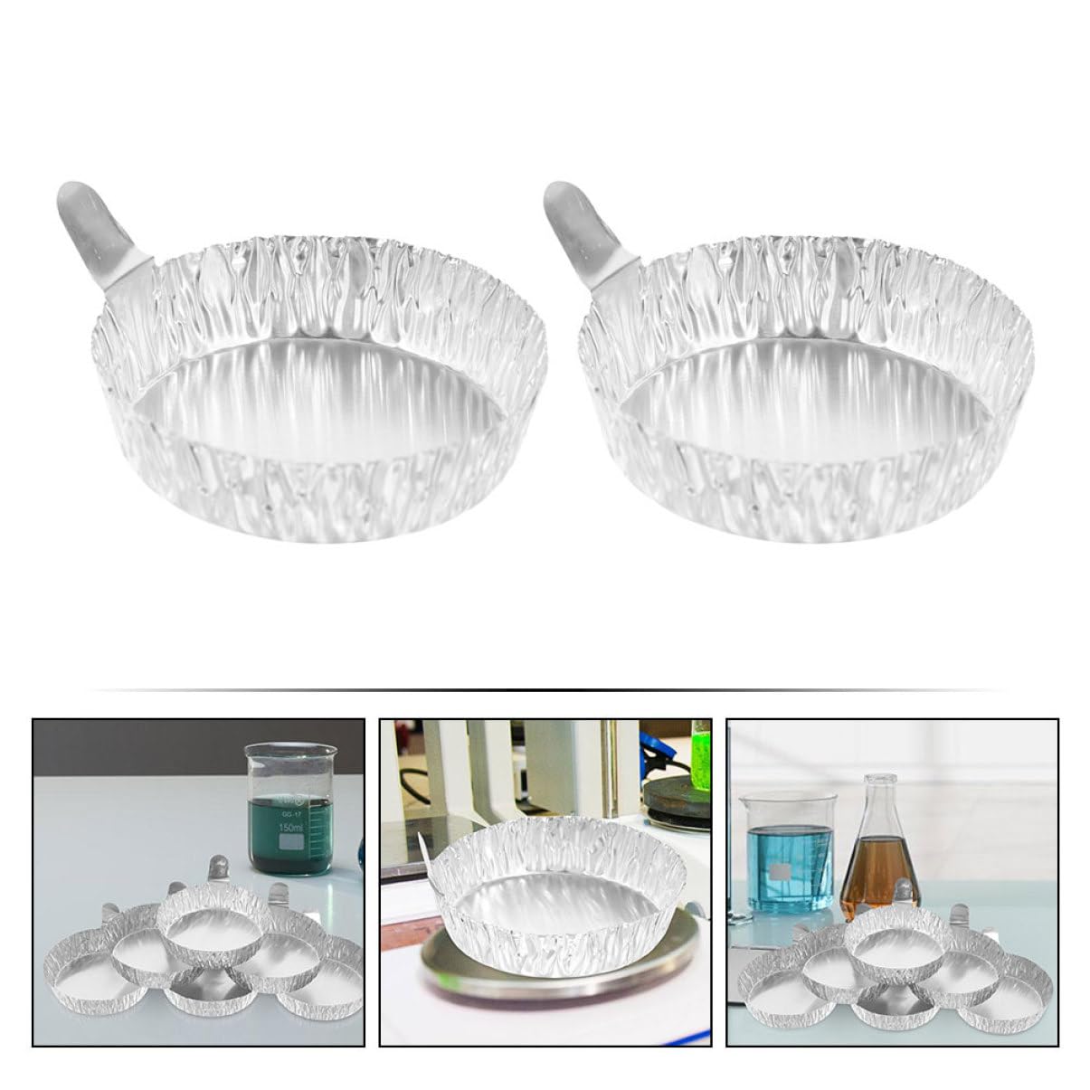 PRETYZOOM Bandejas de Pesaje de Aluminio 200 Uds 2.36 Pulgadas para Laboratorio Líquidos y Polvos