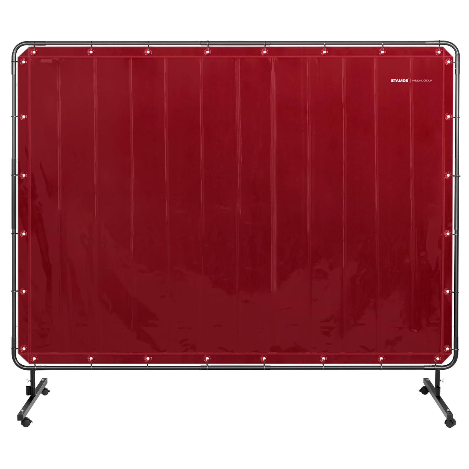 Stamos Welding Group Rideau De Soudure Bâche Ignifugée Écran De Protection Ignifugé Accessoire SWS04 (240 x 180 cm, Conformité EN ISO 25980, Coutures KEVLAR®, Vinyle 0,4 mm, Cadre En Acier Inclus)