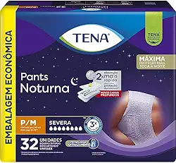 Tena Pants Noturna, Roupa Íntima para Incontinência Urinária, P/M - Embalagem econômica, 32 unidades