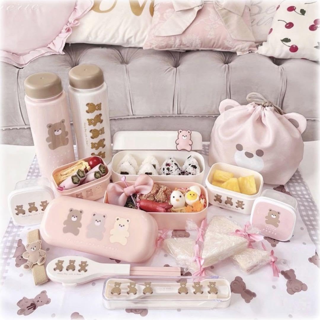 Amazon.co.jp: ワンセット くま 水筒 バッグ スプーン 弁当