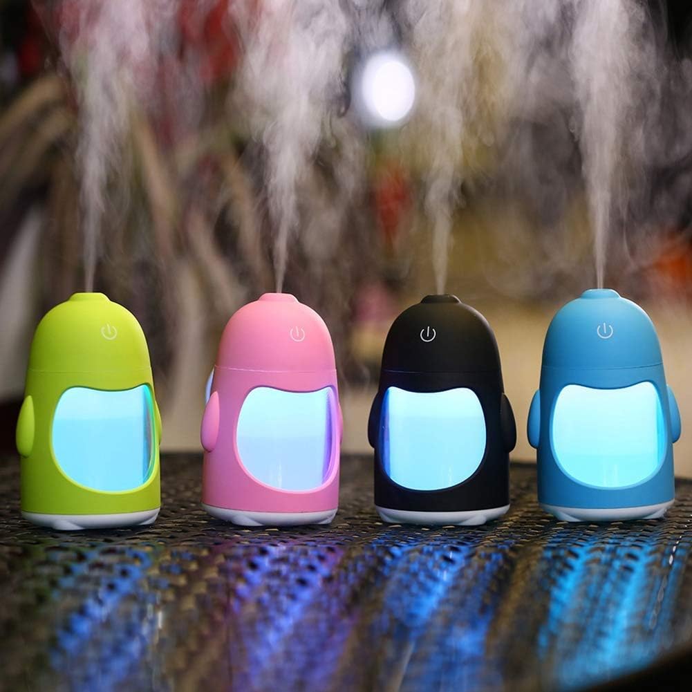Mini Portable Personal Cool Mist Air Humidifier with Night Light for Travel Car Baby Desk (Color : D) (A)
