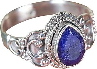 Sapphire Ring, 92.5 Sterling Silver, Sapphire Jewelry, Blue Sapphire Ring, Promise Ring, September Birthstone, Boho Ring, Gift For her