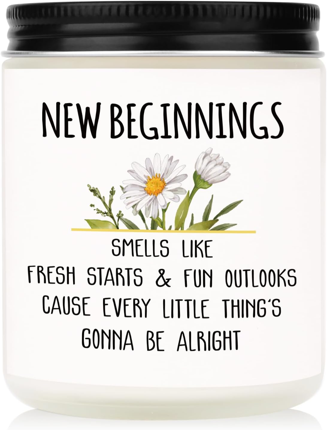 New Beginnings Candle, New Job/Home Gifts, Good Luck Gift, Leaving Gifts for Colleagues Women Men, Divorce/Inspirational/Motivational Gift, Handmade Lavender Scented Soy Wax Candle 7oz