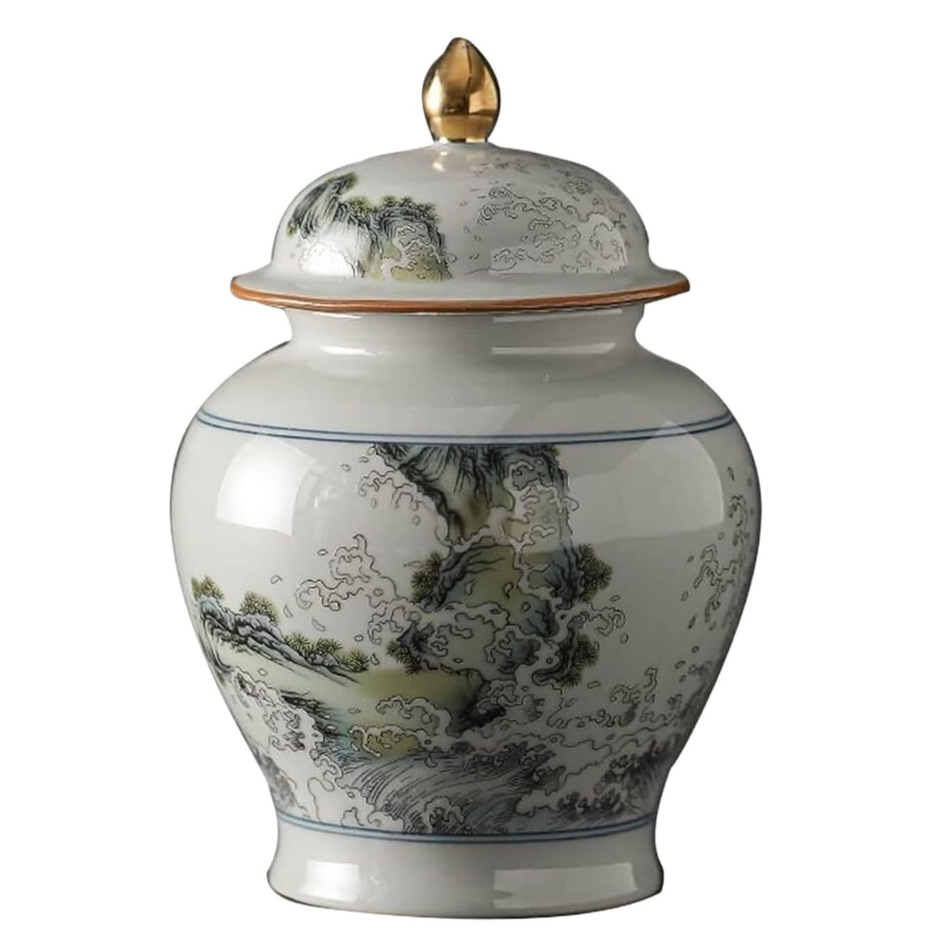 Vase With Lid, Ceramic Ginger Jar with Lid