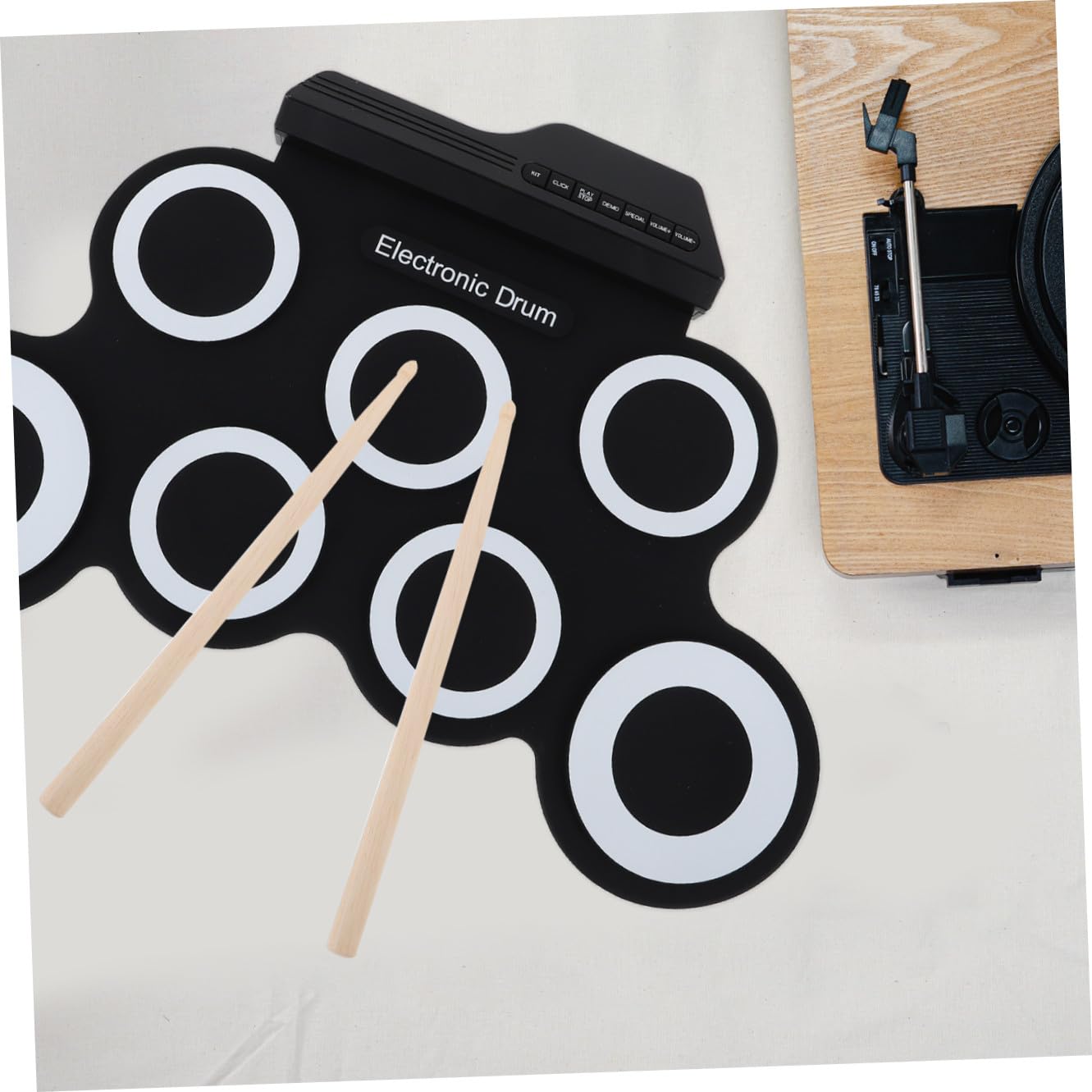 TOYANDONA Batterie Électrique à Enroulable Kit Portable Avec Batterie Entraînement Instrument De Musique