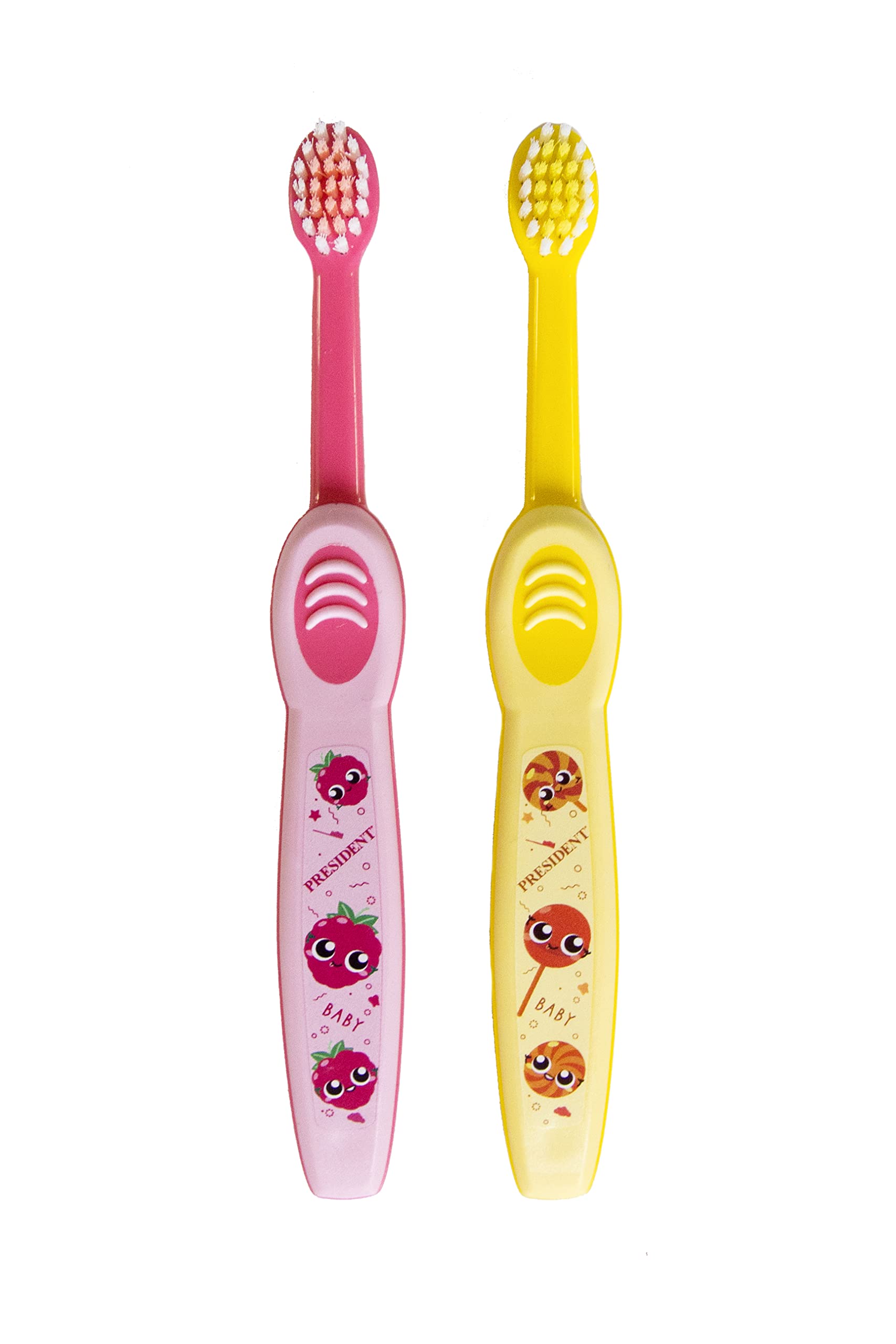 President 1 SPAZZOLINO DA DENTI PER BAMBINI Setole morbide con punte arrotondate, testina piccola e compatta per una corretta pulizia e un delicato massaggio gengivale (colori assortiti)