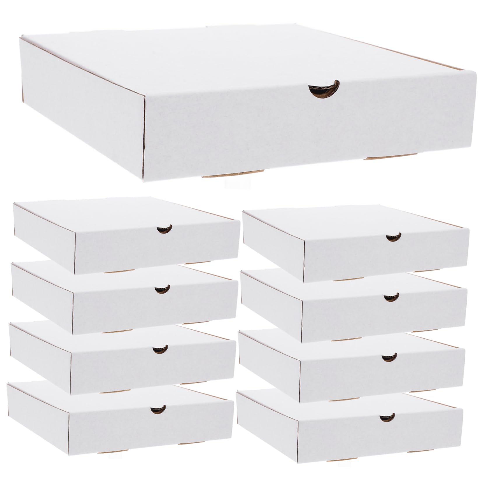 Scatole Pizza Bianche in Carta Kraft Ondulata 30 Pezzi | Contenitori Pieghevoli per Asporto, Uso Forno, Confezione per Pizza, Torta e Biscotti da 7 Pollici