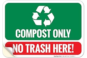 Compost Only No Trash Here Vinyl Decal