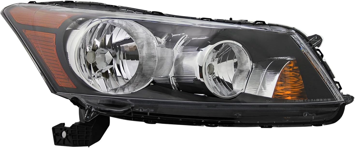 Pair HeadlightsFit for 2008-2012 Honda Accord Pair Headlights Black Housing Halogen Headlamp w/o Bulbs, Halogen Headlamps Black Housing